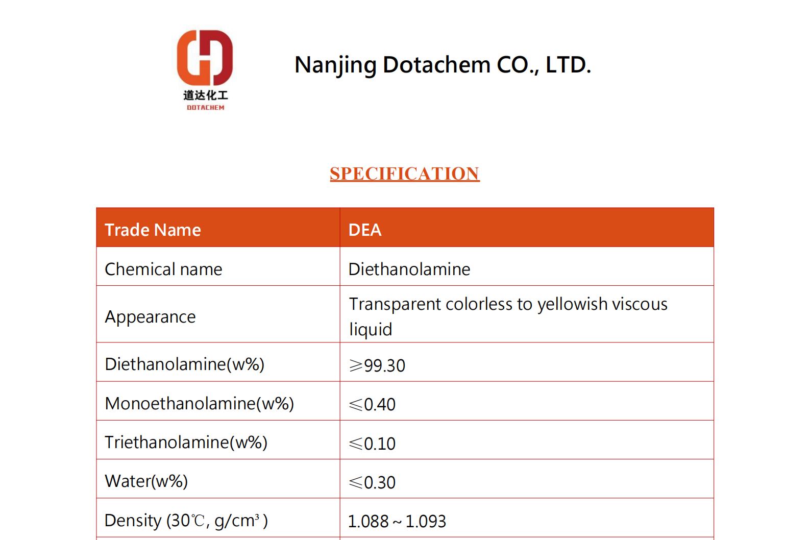 디에탄올아민 DEA-TDS-Dotachem